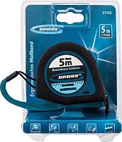 Рулетка 5 м x 19 мм Gross Ergonomisch, магнитный обрезиненный зацеп  картинка